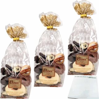 Esser Obstmischung schokoliertes Trockenobst 3er Pack (3x200g Beutel) + usy Block