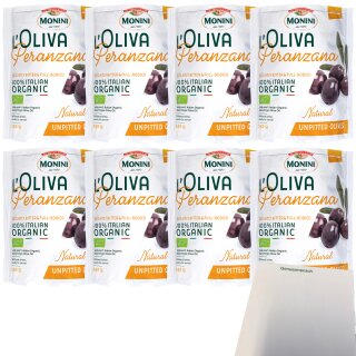 Monini Leccino Oliven VPE (8x150g Beutel) + usy Block