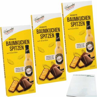 KuchenMeister Feinste Baumkuchen Spitzen mit Eierlikör Verpoorten 3er pack (3x150g Packung) + usy Block