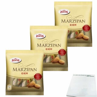 Zentis Marzipan Eier mit knackiger Schokolade 3er Pack (3x100g Packung) + usy Block