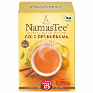 Teekanne NamasTee Bio Gold Kurkuma 15 Beutel 5 Packungen (5x30g) MHD 05/2025 Sonderpreis