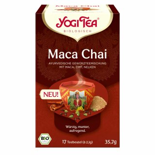 Yogi Tea Maca Chai Bio 5er Pack (5x35,7g Packung, je 17 Teebeutel) MHD 30.09.2025 Sonderpreis