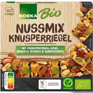 Edeka Bio Knusperriegel Nussmix (3x25g Riegel) MHD 01.09.2025 Sonderpreis