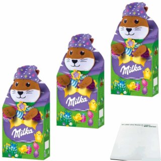 Milka Magic Mix Plüschtier Eichhörnchen 3er Pack (3x96g Packung) + usy Block