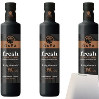 Gaea Fresh Natives Olivenöl Extra 3er Pack (3x500ml Flasche) + usy Block
