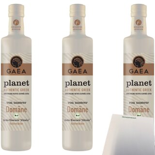 Gaea Planet Natives Olivenöl extra 3er Pack (3x500ml Flasche) + usy Block