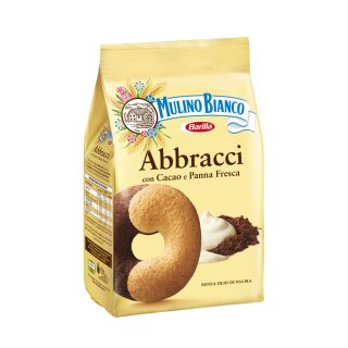 Mulino Bianco Abbracci Kekse mit Sahne und Kakao (350g Beutel) MHD 13.10.2025 Sonderpreis