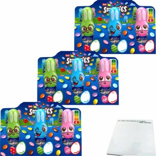 Smarties Mini Osterhasen 3er Pack (9x18,7g Packung) + usy Block