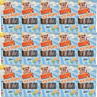 Bussy-Mix Schleckdrinks Ice Pops Wassereis mit 5 Sorten 15er Pack (150x40ml Packung) MHD 28.02.2024 Sonderpreis