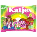 Katjes Peace & Love Vegan Fruchtgummi fruchtig-süßer Mix 6er Pack (6x210g Packung) + usy Block