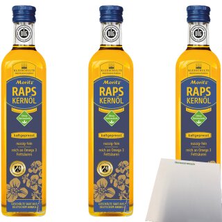 Moritz Rapskernöl 3er Pack (3x500ml Flasche) + usy Block