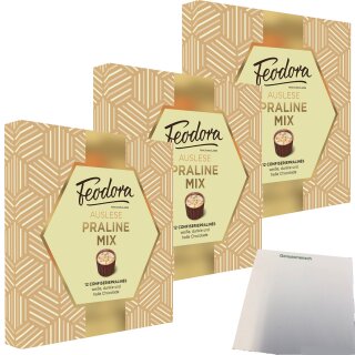 Feodora Auslese Praline Mix 3er Pack (3x125g Schachtel) + usy Block
