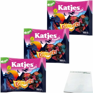 Katjes Family Drakritze 3er Pack (3x300g Beutel) + usy Block