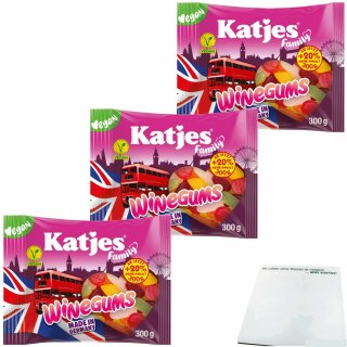 Katjes Family Winegums 3er Pack (3x300g Beutel) + usy Block