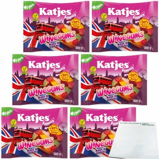 Katjes Family Winegums 6er Pack (6x300g Beutel) + usy Block