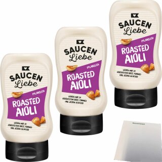 Saucen Liebe Roasted Aioli 3er Pack (3x300ml Flasche) + usy Block