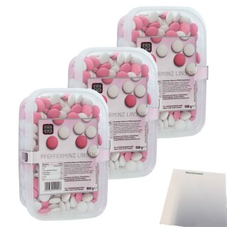 Agilus Pfefferminz Linsen 3er Pack (3x900g Dose) + usy Block