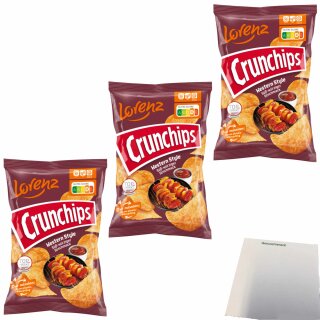 Lorenz Chips Crunchips Western Style 3er Pack (3x150g Beutel) + usy Block
