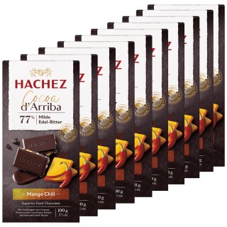 Hachez Schokolade Cocoa dArriba Mango-Chili VPE (10x100g Tafel)