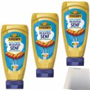 Thomy Delikatess Senf Mittelscharf Frisch vermahlen 3er Pack (3x200ml Flasche) + usy Block