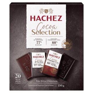 Hachez Schokolade Cocoa Selection Täfelchen Mix (150g Schachtel)