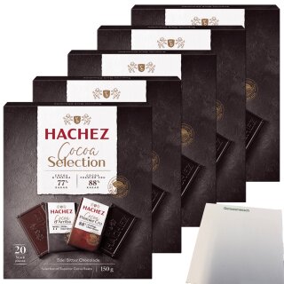 Hachez Schokolade Cocoa Selection Täfelchen Mix VPE (5x150g Karton) + usy Block