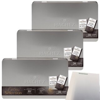 Hachez Schokolade Cocoa Selection Metalldose 3er Pack (3x150g Dose) + usy Block