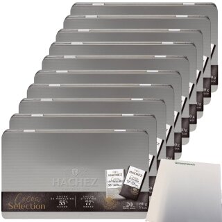 Hachez Schokolade Cocoa Selection Metalldose VPE (10x150g Dose) + usy Block
