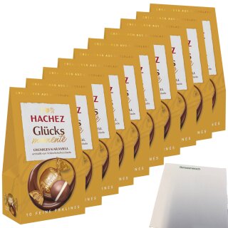 Hachez Schokolade Glücksmomente Karamell VPE (10x112g Packung) + usy Block