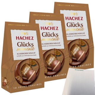 Hachez Schokolade Glücksmomente Nougat 3er Pack (3x112g Packung) + usy Block