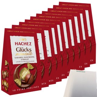 Hachez Schokolade Glücksmomente Mix VPE (10x112g Packung) + usy Block