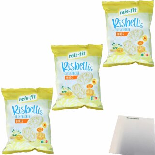 Reis-Fit Risbellis Reis Cracker Honig 3er Pack (3x40g Packung) + usy Block