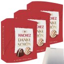 Hachez Schokolade Pralinenmischung Dankeschön 3er Pack (3x40g Packung) + usy Block