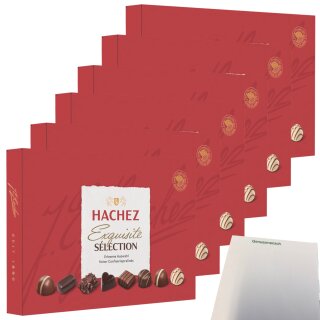 Hachez Schokolade Pralinenmischung Exquisite VPE (6x200g Packung) + usy Block