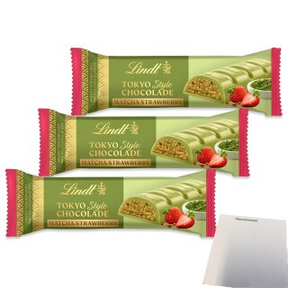 Lindt Tokyo Style Matcha Strawberry Riegel 3er Pack (3x40g Tafel) + usy Block