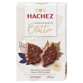 Hachez Schokolade Hauchzarte Blätter Edel Vollmilch (125g Packung)