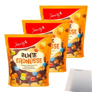 Jeden Tag Bunte Erdnüsse ChoViva 3er Pack (3x300g Beutel) + usy Block