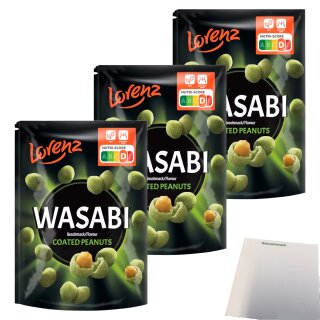 Lorenz Wasabi Erdnüsse 3er Pack (3x100g Beutel) + usy Block