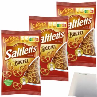 Lorenz Snack World Saltletts Brezeln 3er Pack (3x200g Packung) + usy Block