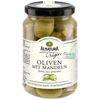 Alnatura Origin Oliven mit Mandeln (350g Glas)