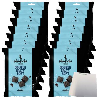 Toms Pingvin Lakritz Double Salty Soft VPE (14x90g Packung) + usy Block