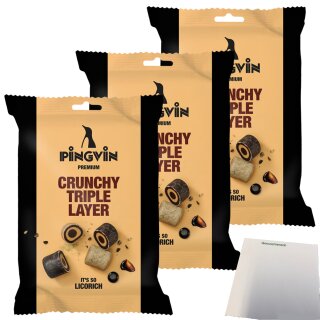 Toms Pingvin Lakritz Crunchy Triple Layer 3er Pack (3x90g Packung) + usy Block