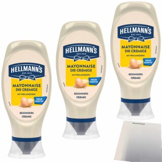 HELLMANN´S Mayonnaise 3er Pack (3x430ml Flasche) + usy Block
