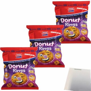 XOX Snack Donut Rings 3er Pack (3x200g Packung) + usy Block