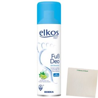 Elkos Fußdeo Spray (200ml Flasche) + usy Block