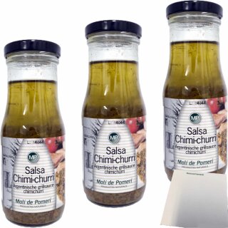 Molí de Pomerí Salsa Chimi-Churri Sauce 3er Pack (3x240g Flasche) + usy Block