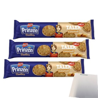 DeBeukelaer Prinzenrolle Taler Karamell 3er Pack (3x162g Packung) + usy Block