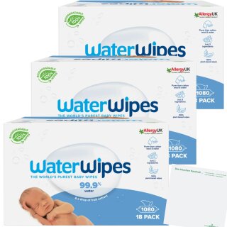 WaterWipes Babyfeuchttücher 3er Pack (3x1080St) + usy Block