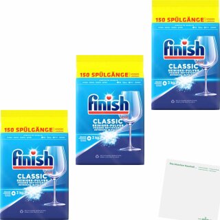 Finish Calgonit Classic Reiniger-Pulver Geschirrspülmittel 3er Pack (3x3kg Beutel) + usy Block