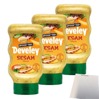 Develey Foodtrip-Sauce Sesam 3er Pack (3x300ml Flasche) + usy Block